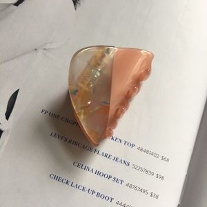 Anthropologie Small Acrylic Hair Clip Peach Mosaic